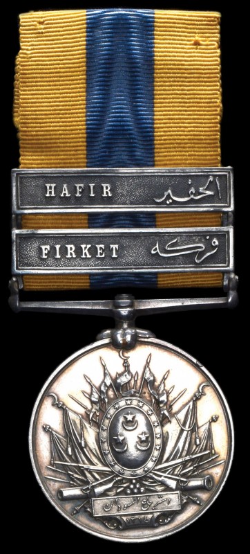 Khedive’s Sudan, 1896-1908, 2 clasps, Firket, Hafir, unnamed as issued, lightly ...