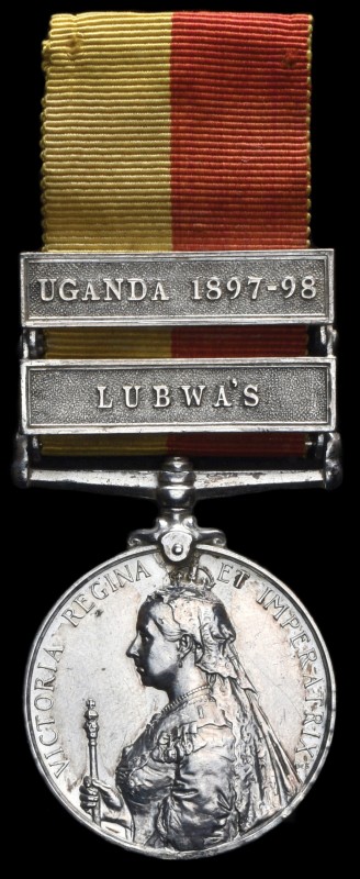 *East and Central Africa, 1897-99, in silver, 2 clasps, Lubwa’s, Uganda 1897-98 ...