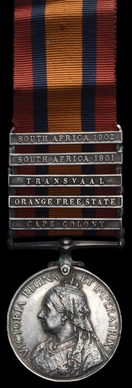 Queen’s South Africa, 1899-1902, 3rd type reverse, 5 clasps, Cape Colony, Orange...