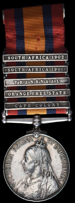 Queen’s South Africa, 1899-1902, 2nd type reverse with ghosted dates, 5 clasps, ...