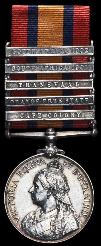 Queen’s South Africa, 1899-1902, 3rd type reverse, 5 clasps, Cape Colony, Orange...