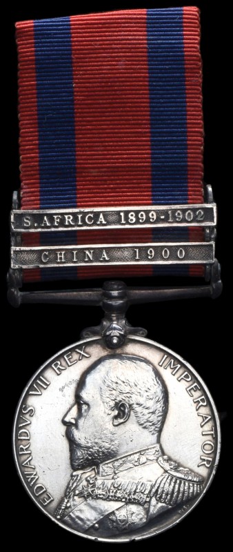 *Transport, 1899-1902, 2 clasps, South Africa 1899-1902, China 1900 (J. Mann.), ...