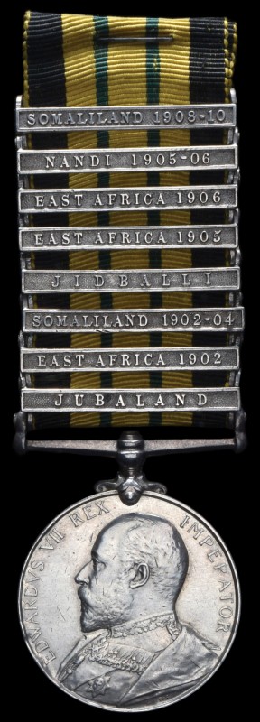 *Africa General Service, 1902-56, E.VII.R., in silver, 8 clasps, Jubaland, East ...
