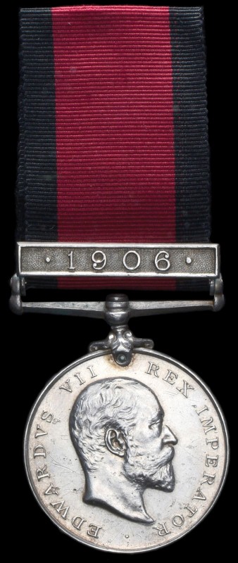 Natal 1906, with clasp 1906 (Pte: R. M. Toomey, Cape Mtd: Riflemen.), lightly to...