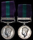 General Service, 1918-62, single clasp, S. E. Asia 1945-46 (2) (3211004 A. C. I. W. J. Colecliffe. R.A.F.), and (14541991 Pte. G. Meese. R. Lincolns.)...