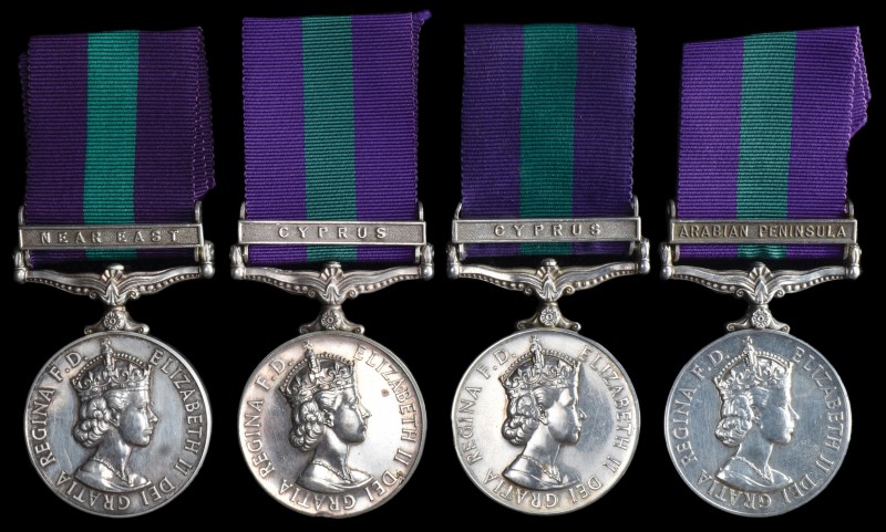 *General Service, 1918-62, single clasp, Cyprus (2) (23352084 Rfn. M. Byrne. R.U...