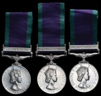 General Service, 1962-2007, single clasp, Borneo (T4250645 S.A.C. B. M. Rees R.A.F.), and single clasp, Radfan (JX.905032 E. Pilkington. L.R.O. R.N.),...