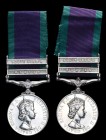 General Service, 1962-2007, 2 clasps, Radfan, South Arabia (2) (1940641 Cpl. J. D. Wilkes. R.A.F.) and (2744091 Sgt. A. Brammall. R.A.F.), lightly ton...