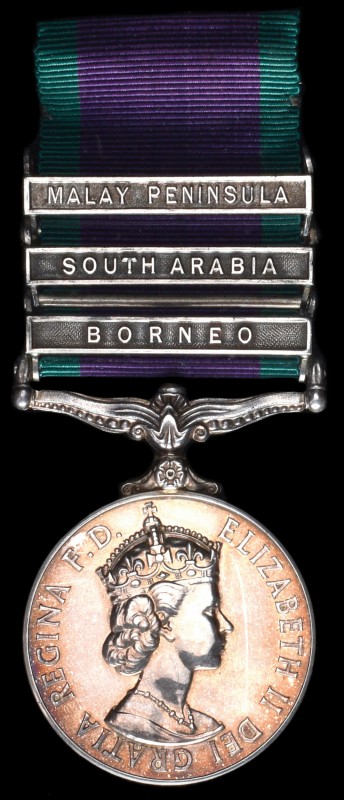 *General Service, 1962-2007, 3 clasps, Borneo, South Arabia, Malay Peninsula (RM...