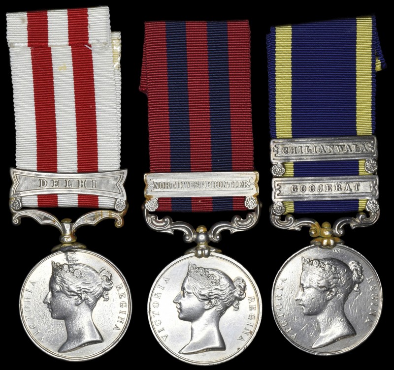 *A Punjab, Northwest Frontier and Mutiny Trio awarded to Serjeant Thomas Davin, ...