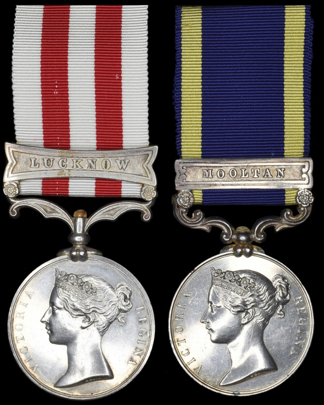 *A Fine Lucknow Bridge Action Punjab and Mutiny Pair awarded to Major General Al...