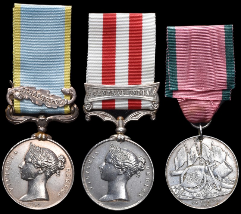 *A Crimean War and Indian Mutiny Group of 3 awarded to Private James Anthony, 71...