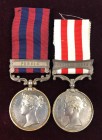 An I.G.S. Persia and Indian Mutiny Pair awarded to Sergeant D. Riordan, Madras Engineers, comprising: India General Service, 1854-1895, single clasp, ...