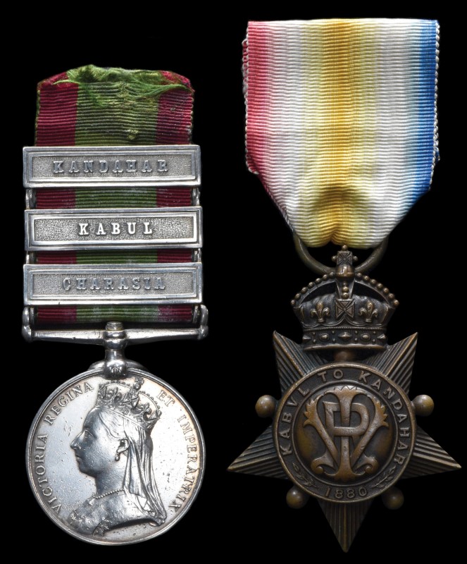 *A Second Afghan War Pair awarded to Private T. Lyne, 9th (Queen’s Royal) Lancer...