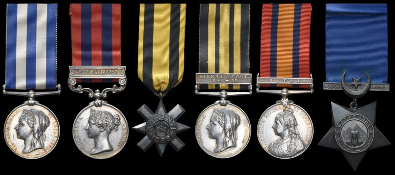 *An Important Campaign Group of 6 awarded to Surgeon Major J. F. G. Burke, R.A.M...