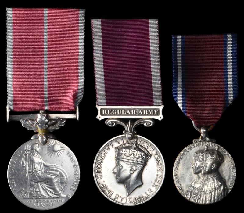 *A British Empire Medal and Army L.S.G.C. Group of 3 awarded to Warrant Officer ...