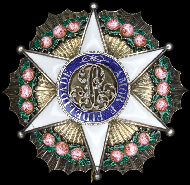 *Brazil, Order of the Rose, Dignitary’s or Officer’s breast star, in silver-gilt...