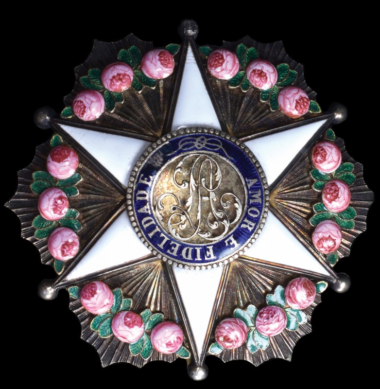 *Brazil, Order of the Rose, Dignitary’s or Officer’s breast badge, in silver-gil...