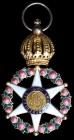 *Brazil, Order of the Rose, Knight’s breast badge, in gold and enamels, 28mm, extremely fine and of superb quality
Estimate: £600-£800