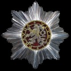 *Czechoslovakia, Order of the White Lion, breast star, by Karnet Kysely, Prague, in silver, with red enamelled centre, 88mm, good very fine
Estimate:...