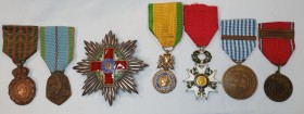 France, Légion d’ Honneur, Fourth Republic issue, Knight’s breast badge, in gilt and enamels; Medaille Militaire, Third Republic, St. Helena Medal 185...
