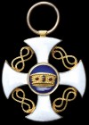 Italy, Order of the Crown, Knight’s breast badge, in gold and enamels, 35mm, extremely fine
Estimate: £100-£150