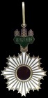 *Japan, Order of the Rising Sun, Grand Commander’s set of insignia, comprising neck badge, in silver-gilt and enamels 55mm, and breast star, in silver...
