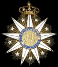 Portugal, Order of Vila Viçosa, breast star, by Krètly, Paris, third quarter of 19th century, in silver-gilt and enamels, with gold and enamelled cent...