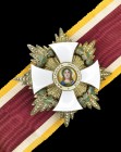 San Marino, Order of St Agatha, breast star, by Alberti, Milan, in silver, gilt and enamels, 72mm, good very fine, with a portion of neck riband
Esti...