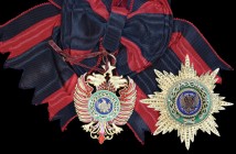 *Albania, Order of Skanderbeg, Italian Occupation issue, Grand Cross set of Insignia, by E. Gardino, Rome, comprising sash badge 52mm, and breast star...