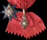 *Austria, Order of Franz Joseph, Grand Cross set of insignia, by Vinc Mayer’s Söhne, comprising sash badge, in gold and enamels, 37mm, and breast star...