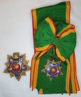 Egypt, Republic, Order of the Republic, EAR issue, Grand Cross set of insignia, by Bichay, comprising sash badge, in silver, gilt and enamels, gilt re...