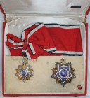 Egypt, Order of Merit, EAR issue, Grand Cross set of insignia, by Mohammed Ali Hahmed Rashid, comprising sash badge, 61mm, and breast star, in silver,...