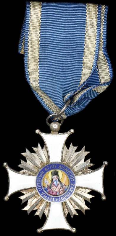 Greek Orthodox Order of St Dionysius of Zakynthos, neck badge, in silver and ena...