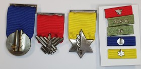 Israel, Medal of Valour, Medal of Courage, Medal of Distinguished Service, extremely fine, with related riband bars with devices; together with riband...