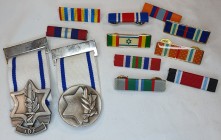 Israel, Medal for Service in Israel, Chief of Staff, Medal of Appreciation; together with riband bars (10), War of Independence, this enamelled, Sinai...
