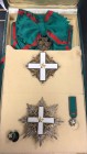 Italy, Republic, Order of Merit, Grand Cross set of insignia, by de Dominicis, comprising sash badge, in silver-gilt and white enamel, 71mm, and breas...