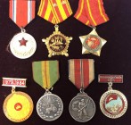 Kampuchea, Miscellaneous medals (4), Victory Decoration; Fifth Anniversary of 7 January; Remembrance badge and uncertain (1), all in gilt metal and en...