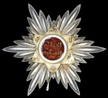 *Morocco, Order of Ouissam Hafidian, Grand Cross breast star, by Arthus Bertrand, in silver, with gilt and enamelled centre, 75mm, extremely fine and ...