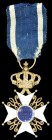 *Netherlands, Order of the Golden Lion, Third Class Knight’s badge in gold and enamels, 30mm, some enamel faults and overall wear, of good quality man...