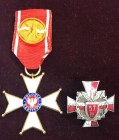 Poland, Order of Polonia Restituta, Officer’s breast badge, Type II (1944), in gilt and enamels, 56.5mm width; and 57th Carol II of Romania Infantry R...