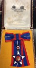 Sarawak, Order of the Star of Sarawak (3), Third Class neck badge, Third Class badge on Ladies bow and Fourth Class breast badge, all in silver, gilt ...