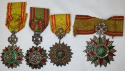 Tunisia, Order of Nishan al Iftikhar, Mohammed III as-Sadiq issue (1859-82), Commander’s neck badge, with Tunisian hallmark on reverse; Officer’s brea...