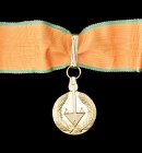 Tunisia, Republic, Order of Cultural Merit, First Class set of insignia, by Arthus Bertrand, comprising neck badge, in gilt metal, 32.5mm, and breast ...