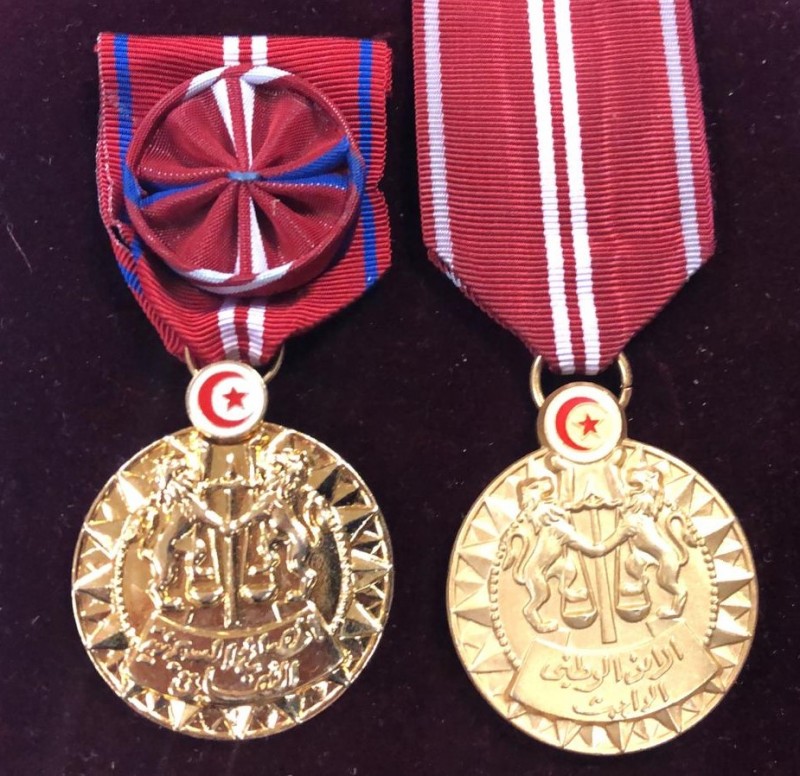 Tunisia, Republic, Police Medal of Honour and Prison Service Medal 0f Honour, bo...
