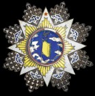 *China, Order of the Cloud and Banner, type 2, Third type breast star, in silver-gilt and enamels, reverse with raised inscription and numbered 169, 8...