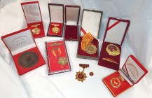 China, People’s Republic, PLA Troops in Macao, Military Training Medal, First Class, in gilt metal, in cloth case of issue, with neck riband; Union He...