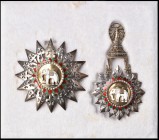 Thailand, The Most Excellent Order of the White Elephant, Fourth period, Knight Grand Cross, (First Class), set of insignia, reverse of retaining pin ...