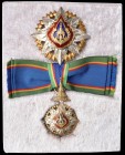 Thailand, The Most Noble Order Of the Crown of Thailand, Third period, Ladies Grand Commander’s (Second Class) set of insignia, reverse of star stampe...