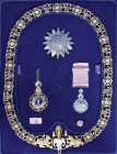Thailand, The Most Illustrious Order of Chula Chom Klao, Grand Cordon (Special Class), early 20th century, comprising (a) Thirty-six link gold and ena...